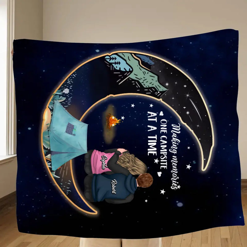 Personalized Couple Fleece Throw Blanket/Quilt - Gift Idea For Him/Her/Couple - Making Memories One Campsite At A Time