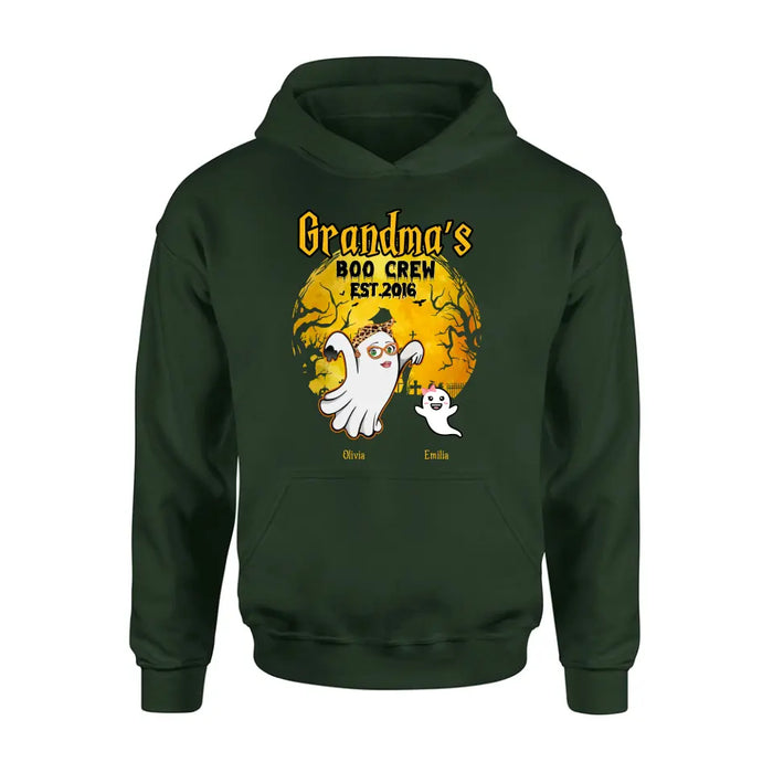 Custom Personalized Grandma Shirt/Hoodie - Halloween Gift For Grandma - Upto 7 Kids - Grandma's Boo Crew