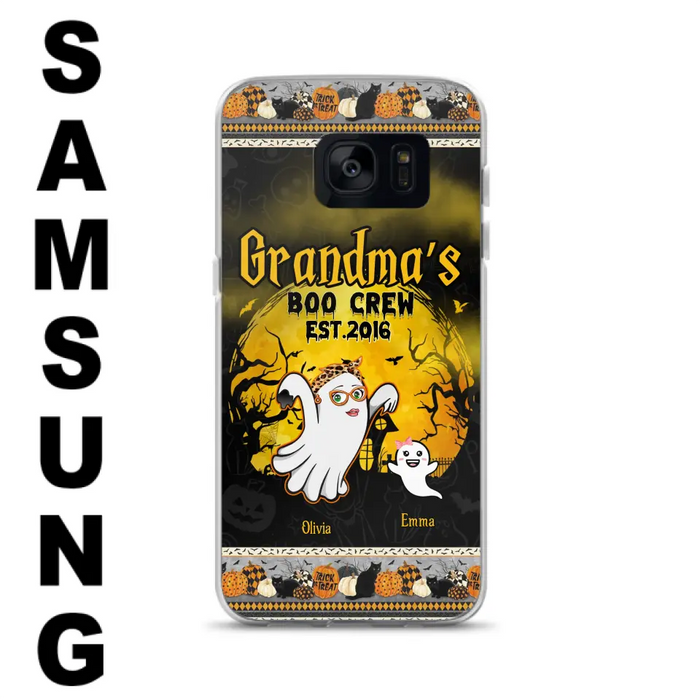 Custom Personalized Grandma Phone Case - Halloween Gift For Grandma - Upto 7 Kids - Grandma's Boo Crew - Case For iPhone/ Samsung