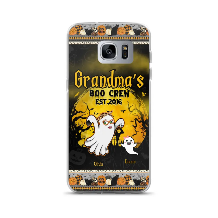 Custom Personalized Grandma Phone Case - Halloween Gift For Grandma - Upto 7 Kids - Grandma's Boo Crew - Case For iPhone/ Samsung