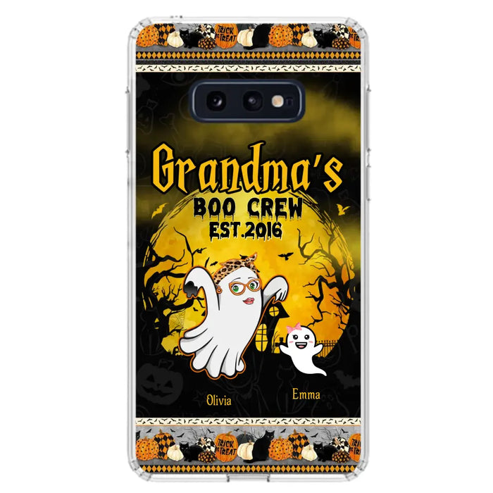 Custom Personalized Grandma Phone Case - Halloween Gift For Grandma - Upto 7 Kids - Grandma's Boo Crew - Case For iPhone/ Samsung