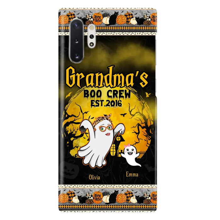 Custom Personalized Grandma Phone Case - Halloween Gift For Grandma - Upto 7 Kids - Grandma's Boo Crew - Case For iPhone/ Samsung