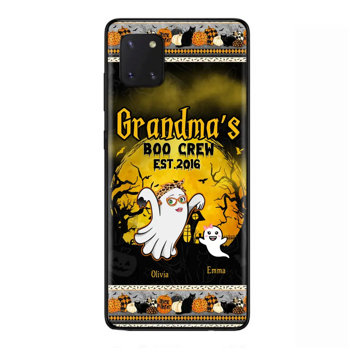 Custom Personalized Grandma Phone Case - Halloween Gift For Grandma - Upto 7 Kids - Grandma's Boo Crew - Case For iPhone/ Samsung