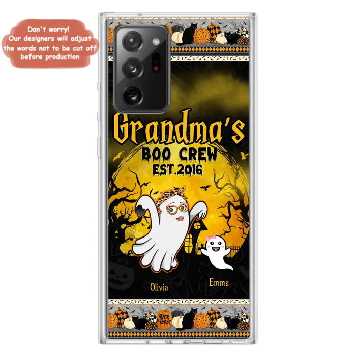 Custom Personalized Grandma Phone Case - Halloween Gift For Grandma - Upto 7 Kids - Grandma's Boo Crew - Case For iPhone/ Samsung