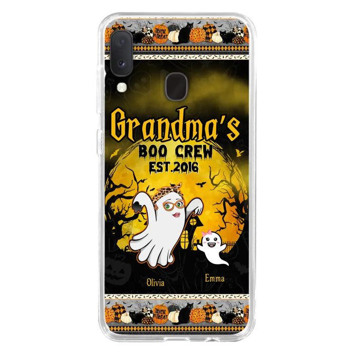 Custom Personalized Grandma Phone Case - Halloween Gift For Grandma - Upto 7 Kids - Grandma's Boo Crew - Case For iPhone/ Samsung