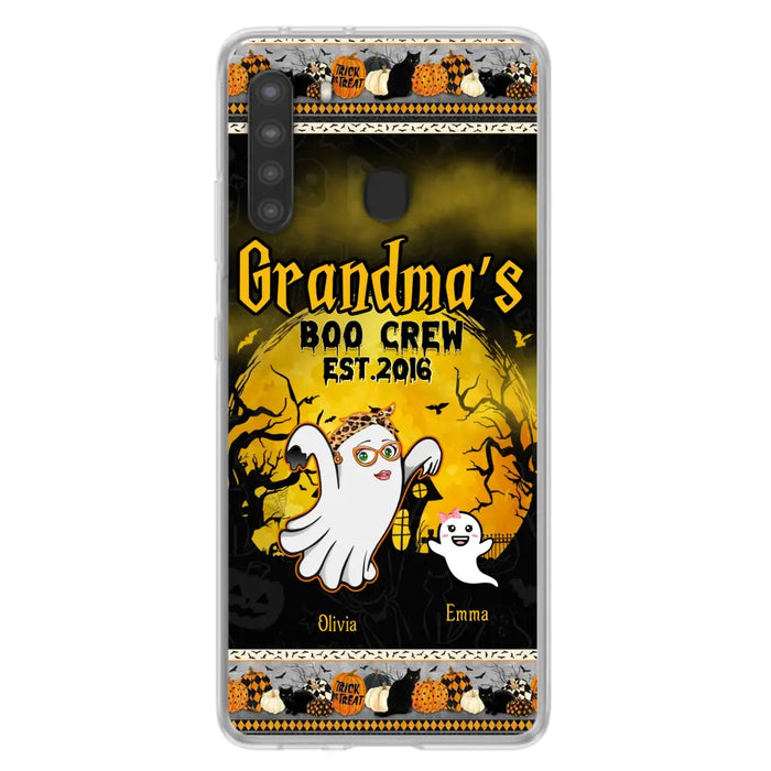 Custom Personalized Grandma Phone Case - Halloween Gift For Grandma - Upto 7 Kids - Grandma's Boo Crew - Case For iPhone/ Samsung