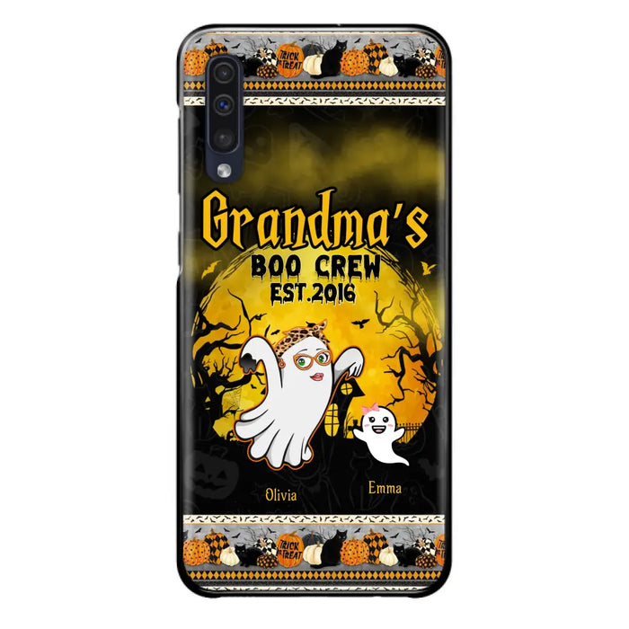 Custom Personalized Grandma Phone Case - Halloween Gift For Grandma - Upto 7 Kids - Grandma's Boo Crew - Case For iPhone/ Samsung