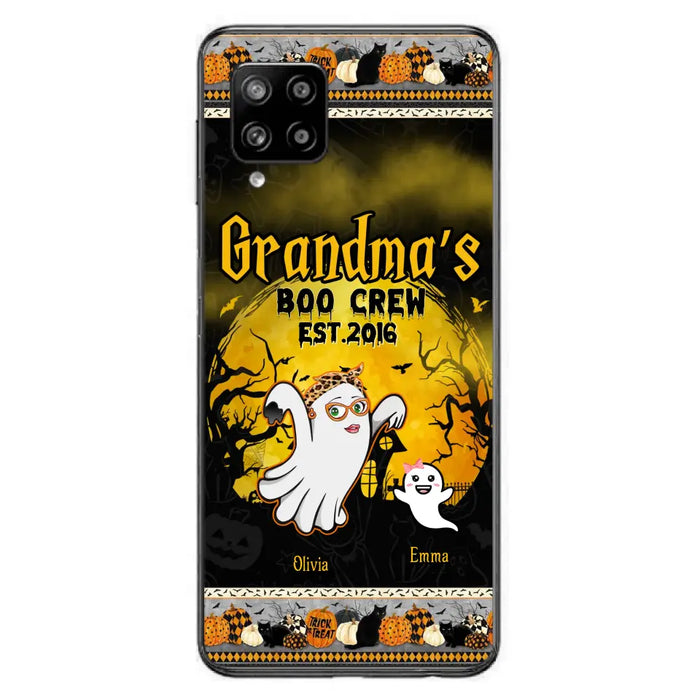 Custom Personalized Grandma Phone Case - Halloween Gift For Grandma - Upto 7 Kids - Grandma's Boo Crew - Case For iPhone/ Samsung