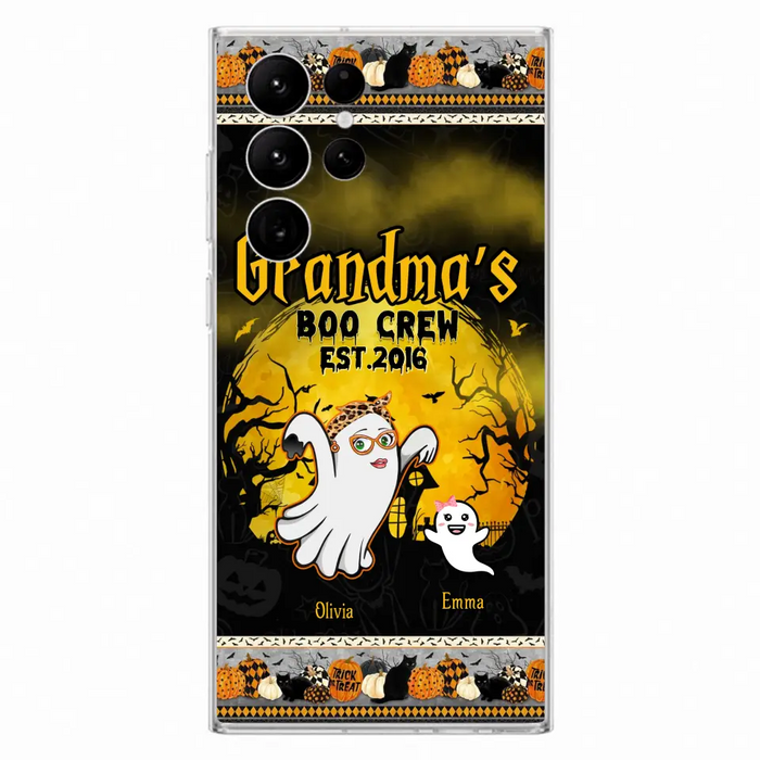 Custom Personalized Grandma Phone Case - Halloween Gift For Grandma - Upto 7 Kids - Grandma's Boo Crew - Case For iPhone/ Samsung