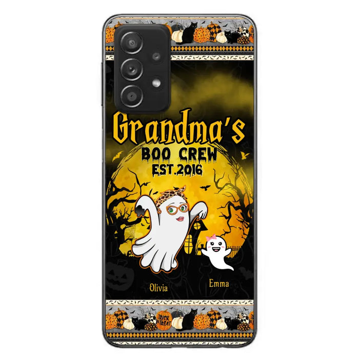 Custom Personalized Grandma Phone Case - Halloween Gift For Grandma - Upto 7 Kids - Grandma's Boo Crew - Case For iPhone/ Samsung