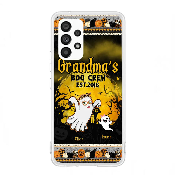 Custom Personalized Grandma Phone Case - Halloween Gift For Grandma - Upto 7 Kids - Grandma's Boo Crew - Case For iPhone/ Samsung