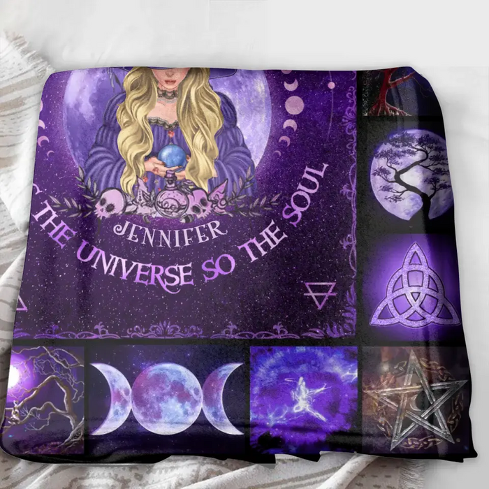 Personalized Witch Quilt/Single Layer Fleece Blanket - Halloween Gift Idea For Witch Lovers - As Above So Below As Within So Without