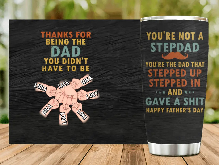 Custom Personalized Step Father Tumbler - Gift Idea For Father's Day - Upto 6 Kids