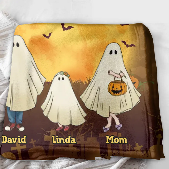 Personalized 1st Halloween Quilt/Single Layer Fleece Blanket - Gift Idea For Halloween/Family - My First Boo