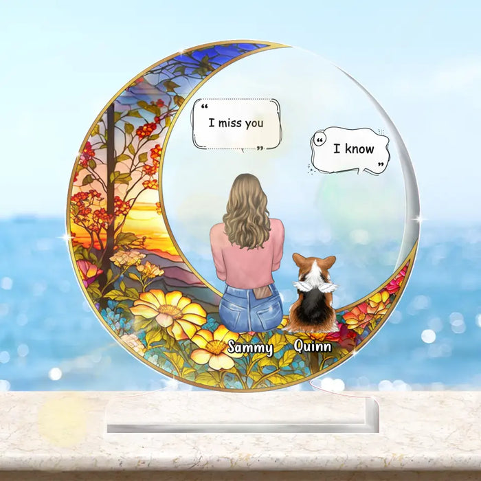 Custom Personalized Memorial Pet Acrylic Plaque - Upto 3 Dogs/Cats/Rabbits - Memorial Gift Idea for Pet Owners