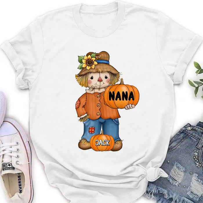 Custom Personalized Scrarecrow Shirt/Hoodie - Upto 10 Kids - Halloween Gift for Grandma/Mom