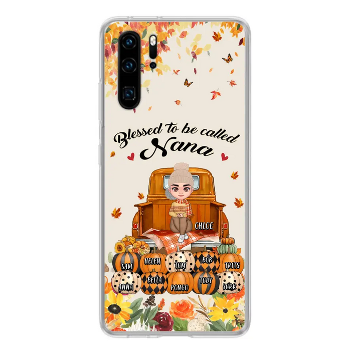 Custom Personalized Grandma Autumn Phone Case - Gift Idea For Grandma - Upto 10 Kids - Case For Xiaomi/ Oppo/ Huawei - Blessed To Be Called Nana