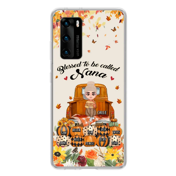 Custom Personalized Grandma Autumn Phone Case - Gift Idea For Grandma - Upto 10 Kids - Case For Xiaomi/ Oppo/ Huawei - Blessed To Be Called Nana