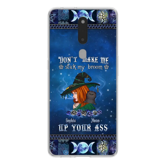 Personalized Witch Phone Case - Gift Idea For Witch Lover/ Halloween - Don't Make Me Stick My Broom Up Your Ass - Case For Oppo/Xiaomi/Huawei