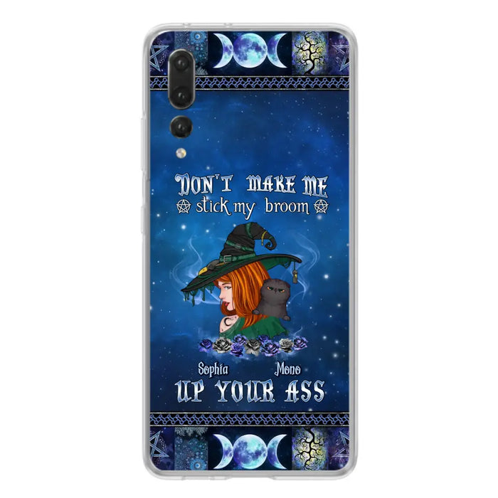 Personalized Witch Phone Case - Gift Idea For Witch Lover/ Halloween - Don't Make Me Stick My Broom Up Your Ass - Case For Oppo/Xiaomi/Huawei