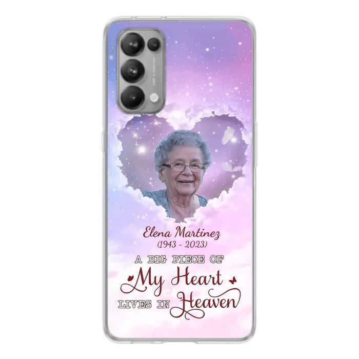 Custom Personalized Memorial Photo Phone Case - Upload Photo - Memorial Gift Idea For Family Member - Case For Xiaomi/Oppo/Huawei - A Big Piece Of My Heart Lives In Heaven