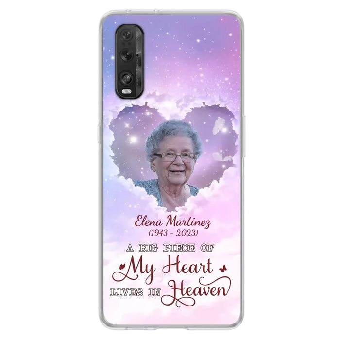 Custom Personalized Memorial Photo Phone Case - Upload Photo - Memorial Gift Idea For Family Member - Case For Xiaomi/Oppo/Huawei - A Big Piece Of My Heart Lives In Heaven