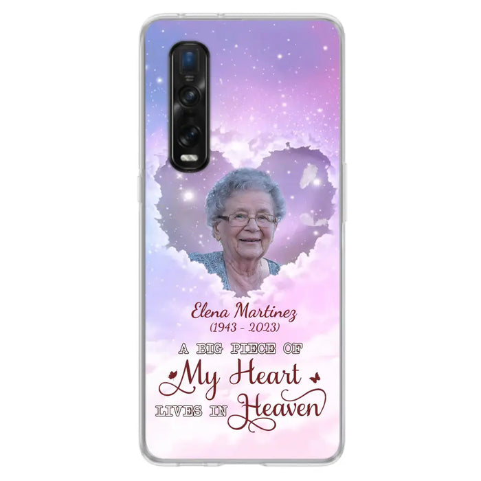 Custom Personalized Memorial Photo Phone Case - Upload Photo - Memorial Gift Idea For Family Member - Case For Xiaomi/Oppo/Huawei - A Big Piece Of My Heart Lives In Heaven