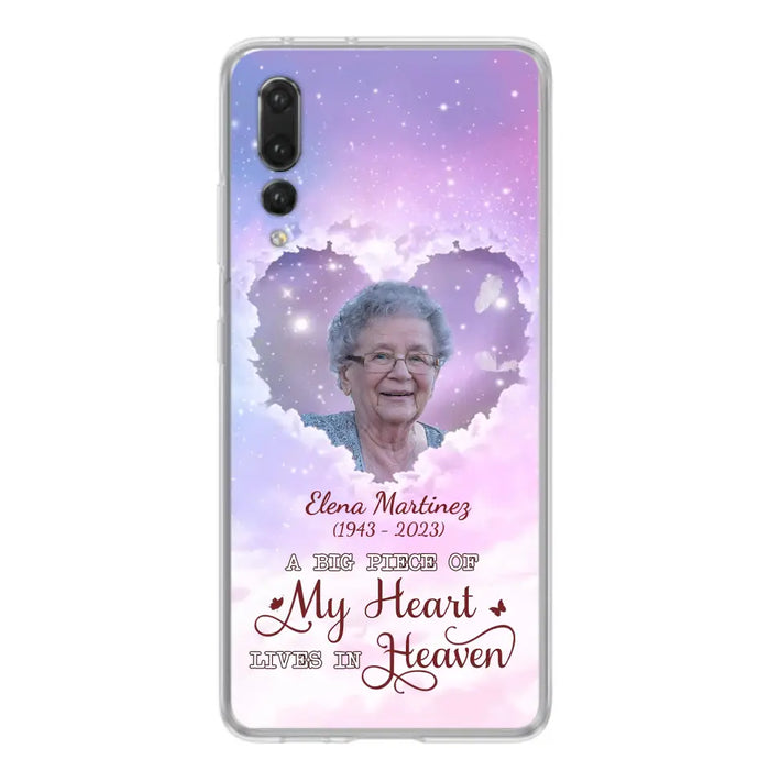 Custom Personalized Memorial Photo Phone Case - Upload Photo - Memorial Gift Idea For Family Member - Case For Xiaomi/Oppo/Huawei - A Big Piece Of My Heart Lives In Heaven