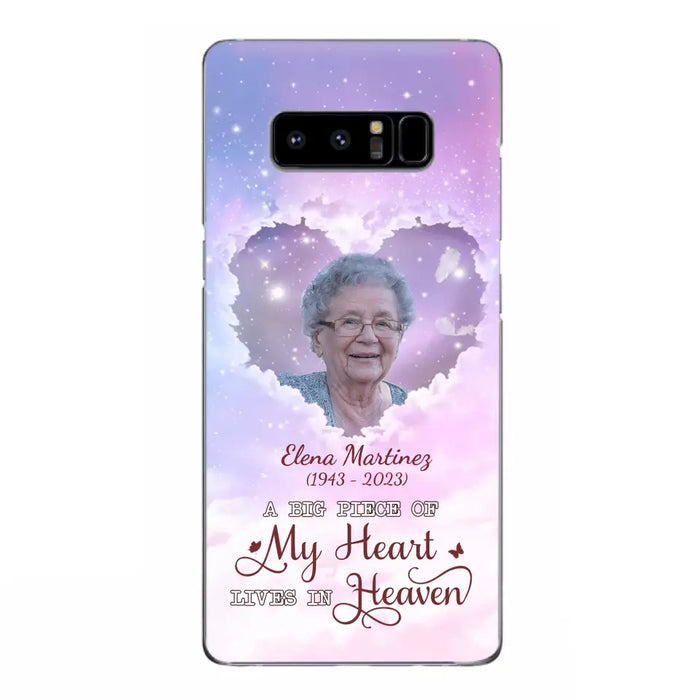 Custom Personalized Memorial Photo Phone Case - Memorial Gift For Family Member - Upload Photo - Case For iPhone/Samsung - A Big Piece Of My Heart Lives In Heaven