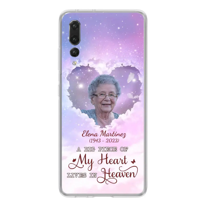 Custom Personalized Memorial Photo Phone Case - Upload Photo - Memorial Gift Idea For Family Member - Case For Xiaomi/Oppo/Huawei - A Big Piece Of My Heart Lives In Heaven