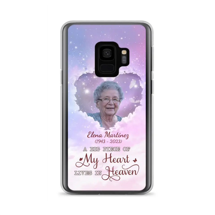 Custom Personalized Memorial Photo Phone Case - Memorial Gift For Family Member - Upload Photo - Case For iPhone/Samsung - A Big Piece Of My Heart Lives In Heaven