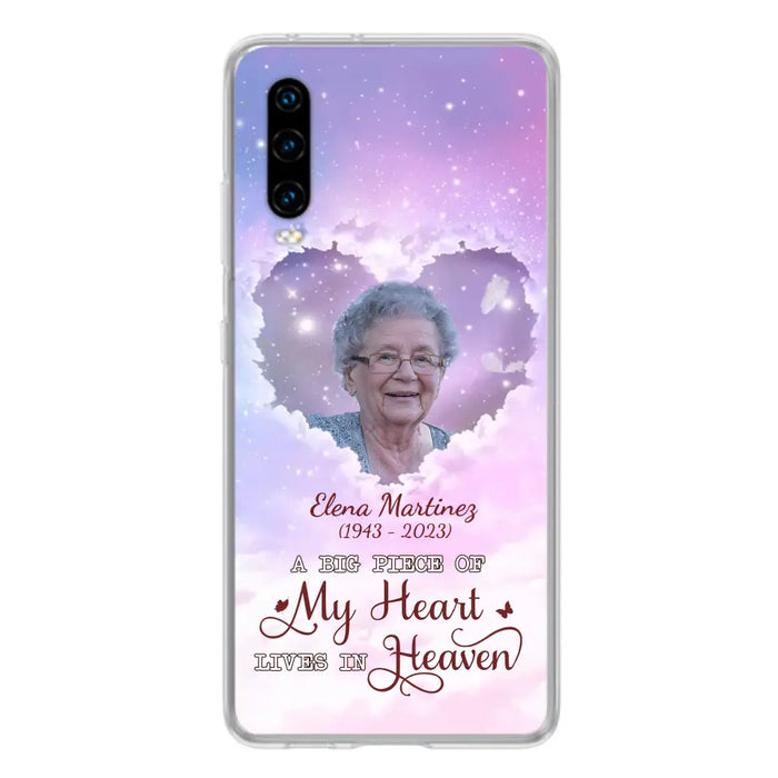 Custom Personalized Memorial Photo Phone Case - Upload Photo - Memorial Gift Idea For Family Member - Case For Xiaomi/Oppo/Huawei - A Big Piece Of My Heart Lives In Heaven