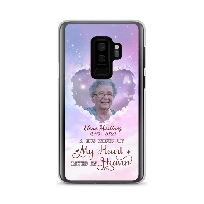 Custom Personalized Memorial Photo Phone Case - Memorial Gift For Family Member - Upload Photo - Case For iPhone/Samsung - A Big Piece Of My Heart Lives In Heaven