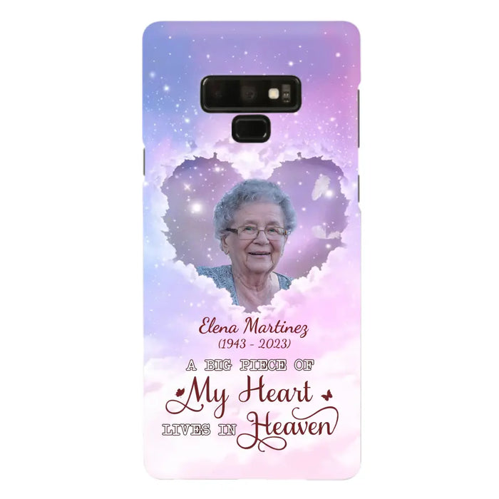 Custom Personalized Memorial Photo Phone Case - Memorial Gift For Family Member - Upload Photo - Case For iPhone/Samsung - A Big Piece Of My Heart Lives In Heaven