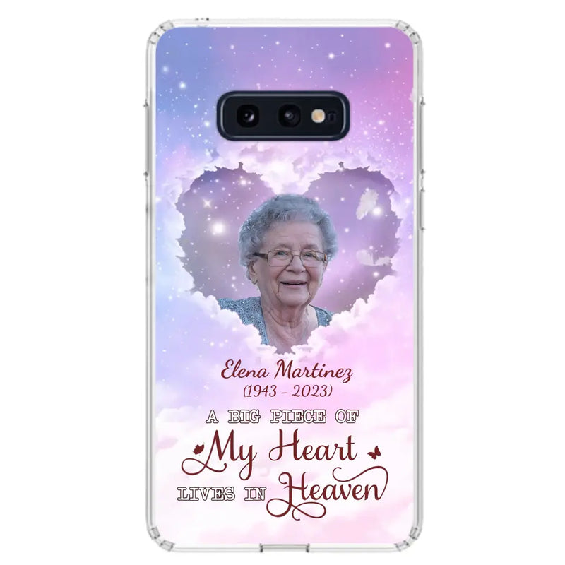 Custom Personalized Memorial Photo Phone Case - Memorial Gift For Family Member - Upload Photo - Case For iPhone/Samsung - A Big Piece Of My Heart Lives In Heaven