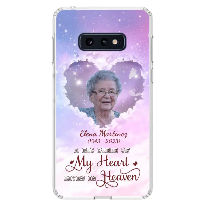 Custom Personalized Memorial Photo Phone Case - Memorial Gift For Family Member - Upload Photo - Case For iPhone/Samsung - A Big Piece Of My Heart Lives In Heaven