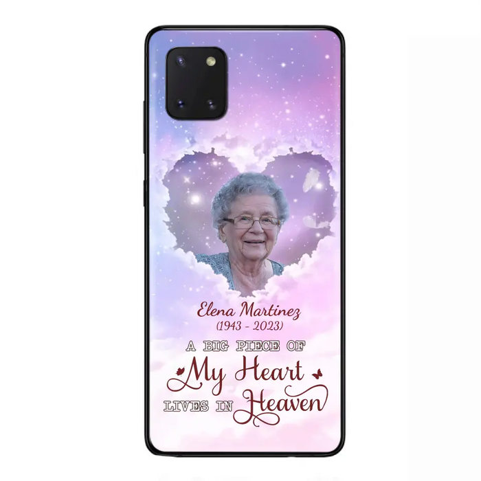 Custom Personalized Memorial Photo Phone Case - Memorial Gift For Family Member - Upload Photo - Case For iPhone/Samsung - A Big Piece Of My Heart Lives In Heaven