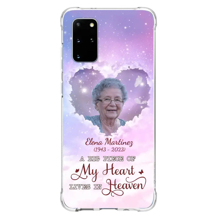 Custom Personalized Memorial Photo Phone Case - Memorial Gift For Family Member - Upload Photo - Case For iPhone/Samsung - A Big Piece Of My Heart Lives In Heaven