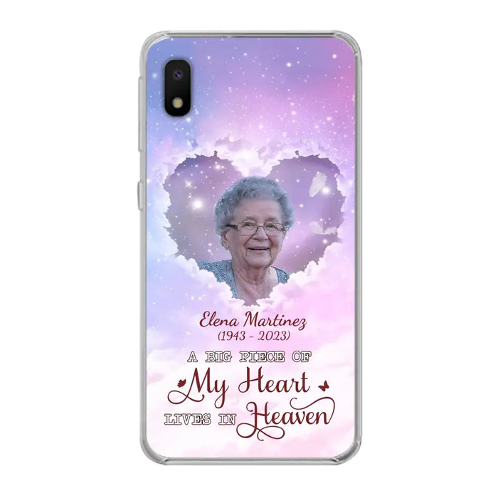 Custom Personalized Memorial Photo Phone Case - Memorial Gift For Family Member - Upload Photo - Case For iPhone/Samsung - A Big Piece Of My Heart Lives In Heaven