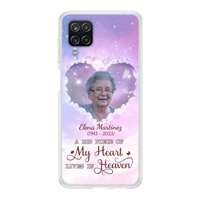 Custom Personalized Memorial Photo Phone Case - Memorial Gift For Family Member - Upload Photo - Case For iPhone/Samsung - A Big Piece Of My Heart Lives In Heaven