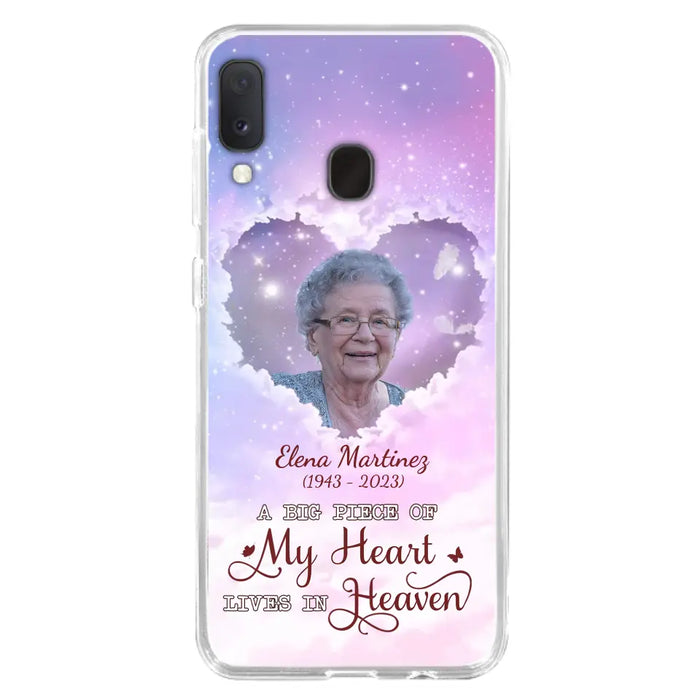 Custom Personalized Memorial Photo Phone Case - Memorial Gift For Family Member - Upload Photo - Case For iPhone/Samsung - A Big Piece Of My Heart Lives In Heaven