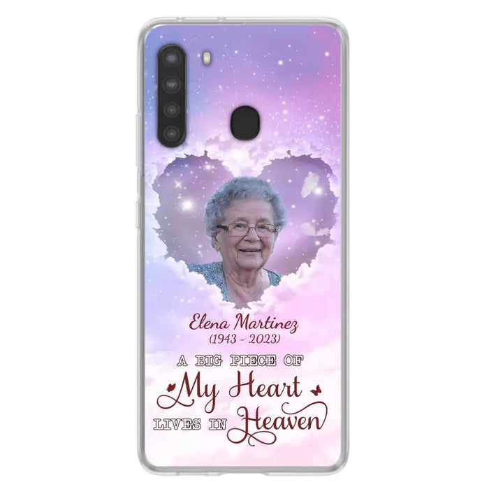 Custom Personalized Memorial Photo Phone Case - Memorial Gift For Family Member - Upload Photo - Case For iPhone/Samsung - A Big Piece Of My Heart Lives In Heaven