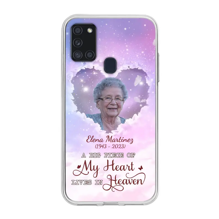 Custom Personalized Memorial Photo Phone Case - Memorial Gift For Family Member - Upload Photo - Case For iPhone/Samsung - A Big Piece Of My Heart Lives In Heaven