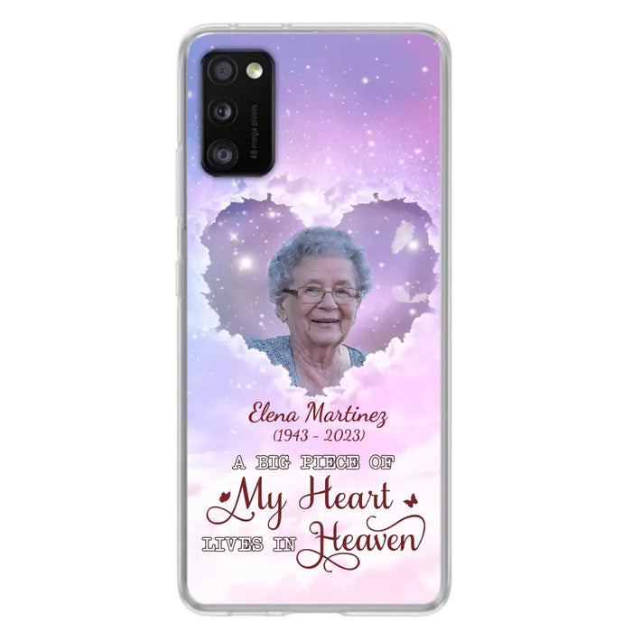 Custom Personalized Memorial Photo Phone Case - Memorial Gift For Family Member - Upload Photo - Case For iPhone/Samsung - A Big Piece Of My Heart Lives In Heaven