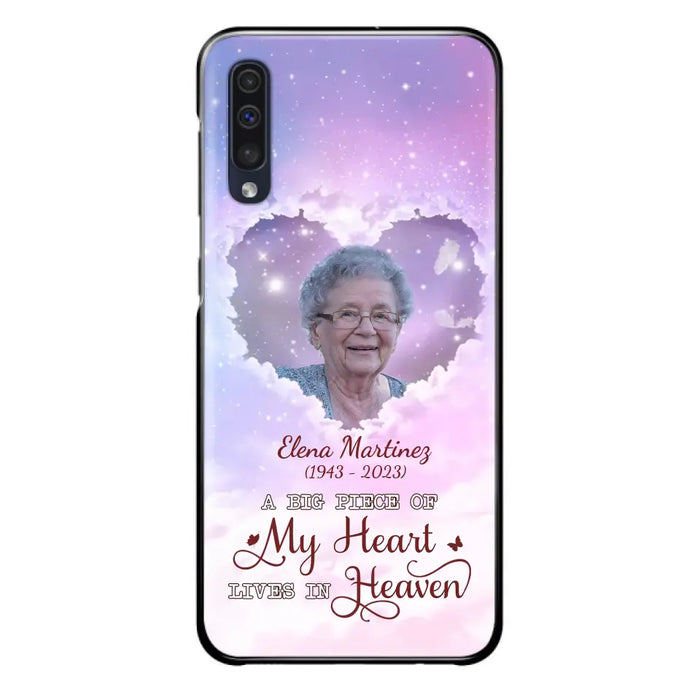 Custom Personalized Memorial Photo Phone Case - Memorial Gift For Family Member - Upload Photo - Case For iPhone/Samsung - A Big Piece Of My Heart Lives In Heaven