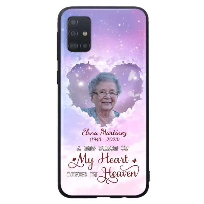 Custom Personalized Memorial Photo Phone Case - Memorial Gift For Family Member - Upload Photo - Case For iPhone/Samsung - A Big Piece Of My Heart Lives In Heaven