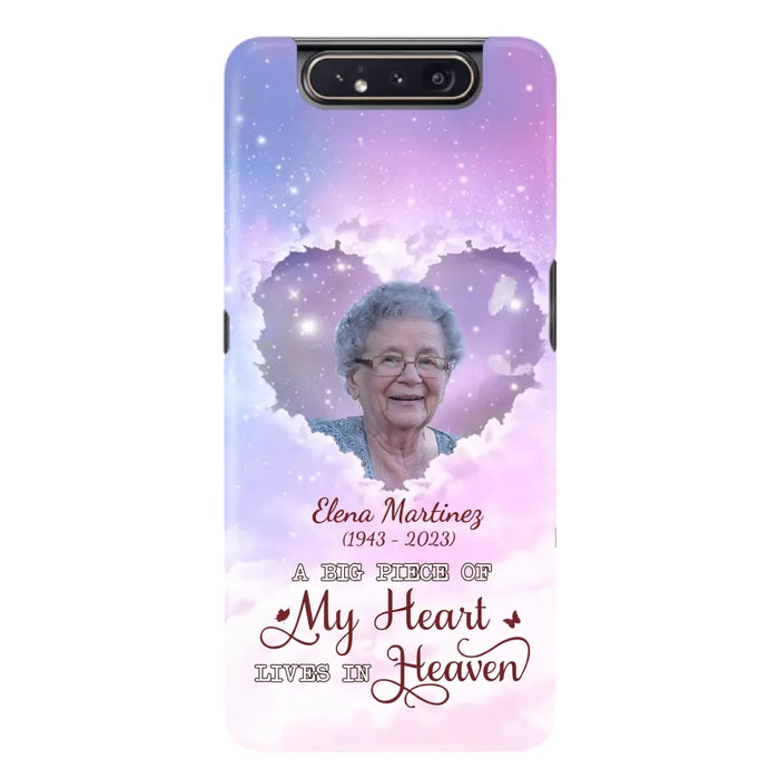 Custom Personalized Memorial Photo Phone Case - Memorial Gift For Family Member - Upload Photo - Case For iPhone/Samsung - A Big Piece Of My Heart Lives In Heaven