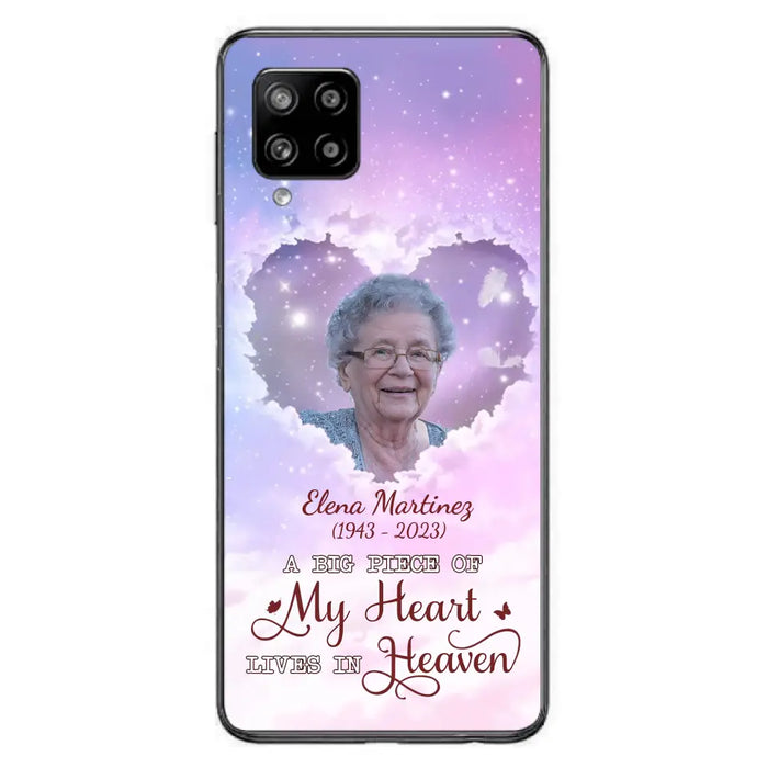 Custom Personalized Memorial Photo Phone Case - Memorial Gift For Family Member - Upload Photo - Case For iPhone/Samsung - A Big Piece Of My Heart Lives In Heaven