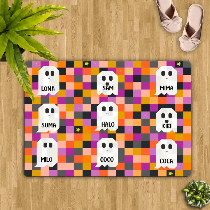 Personalize Halloween Family Doormat -  Gift Idea For Halloween/Famly - Upto 9 Boos