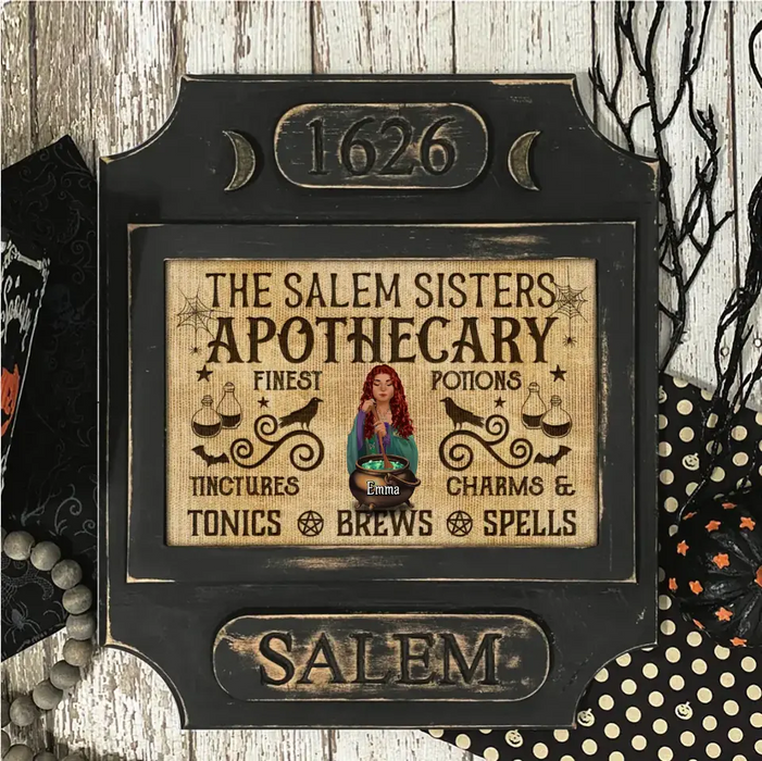 Personalized Halloween Wooden Sign - Gift Idea For Halloween/ Witch/ Pagan/ Wicca Decor - The Salem Sisters Apothecary